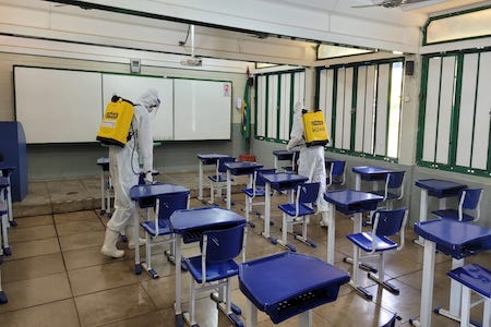 Desinfeccao de instalacoes do Colegio Militar de Campo Grande 1