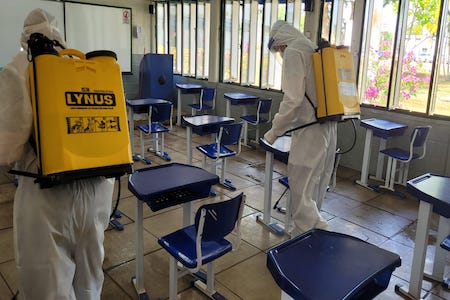 Desinfeccao de instalacoes do Colegio Militar de Campo Grande 2